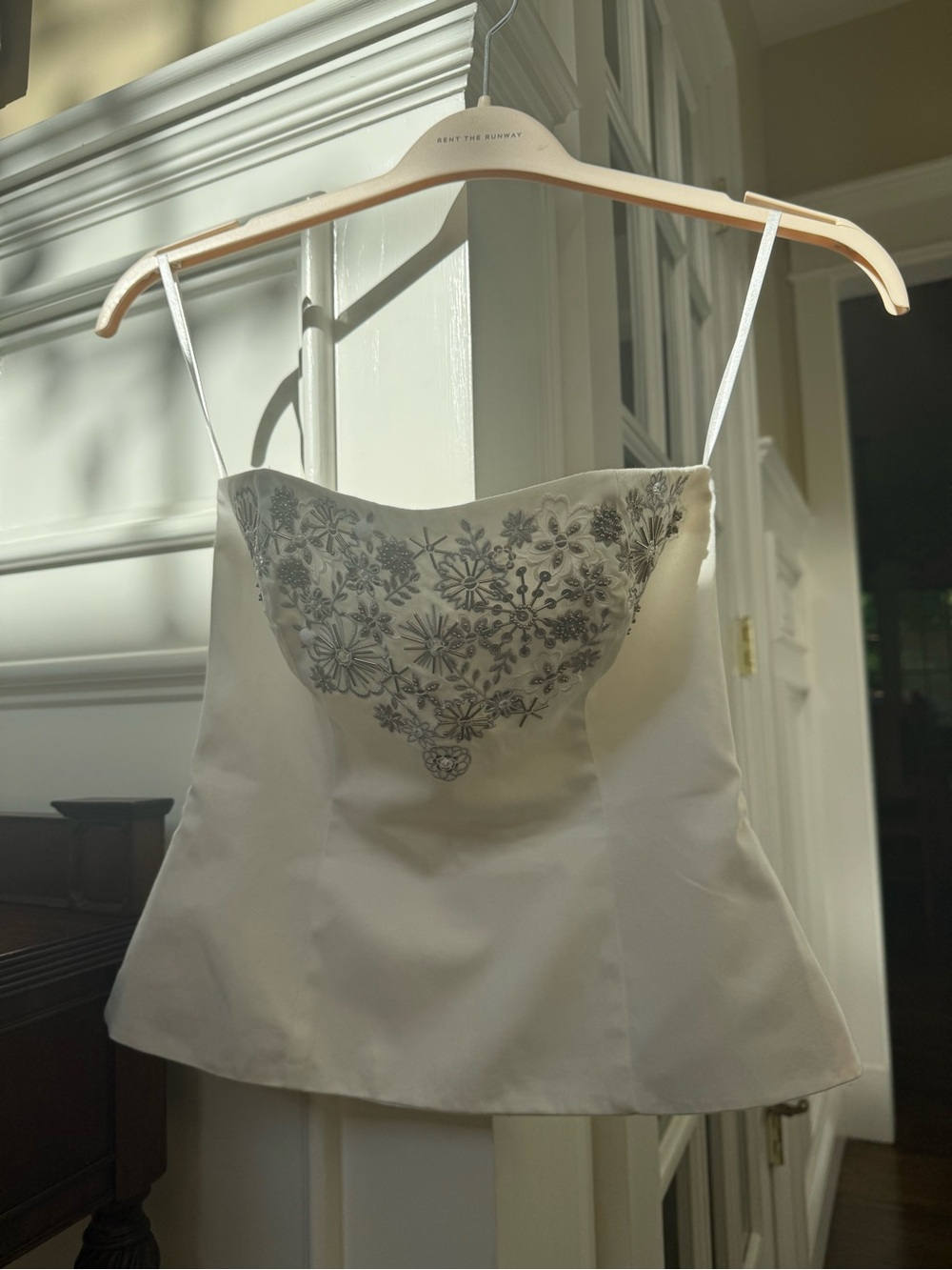 White House Black Market White Embroidered Bustier Camisole Top